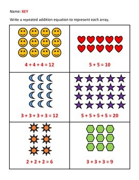 differentiated assessments repeated addition equations and arrays 2