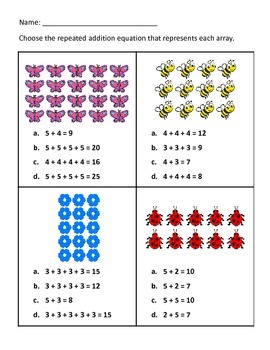 differentiated assessments repeated addition equations