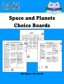 Preview of Space and Planets Choice Boards for Assessment and Differentiation