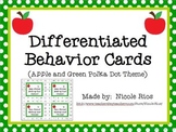 Differentiated Behavior Cards- Apples and Green Polka Dots Theme