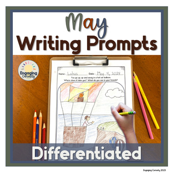 Preview of May’s Spring Writing Prompts with Checklist for Differentiated Centers & Daily 5