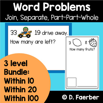 Preview of Differentiated Word Problems Slides & Workbook - Addition & Subtraction Bundle