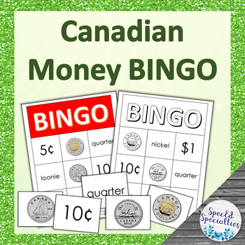 Preview of Canadian Money Bingo Financial Literacy Game