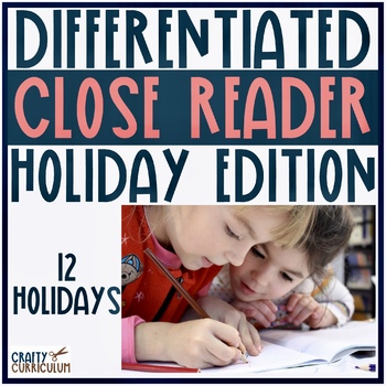 Preview of Differentiated Close Reading 12 Holidays