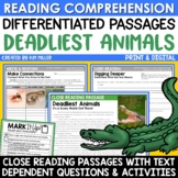 Deadliest Animals Close Reading Comprehension Passages Ani