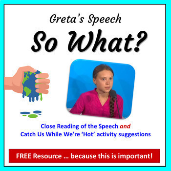 Preview of Differentiated Close Reading Passage - Rhetoric - Greta Thunberg's Speech