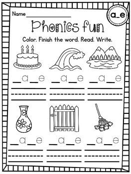 cvce words differentiated long vowels with silent e worksheets by miss