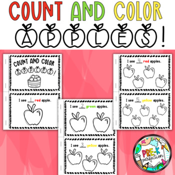 Preview of Differentiated Count and Color Apples Book! - Fall/Autumn Book