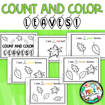 Preview of Differentiated Count and Color Leaves Book! - Fall/Autumn Book