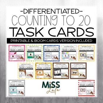 Preview of Differentiated Counting Task Cards: Seasonal Bundle (Printable & Digital)
