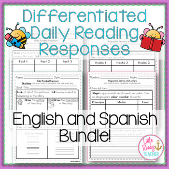 Preview of Differentiated Daily Reading Responses English and Spanish Bundle