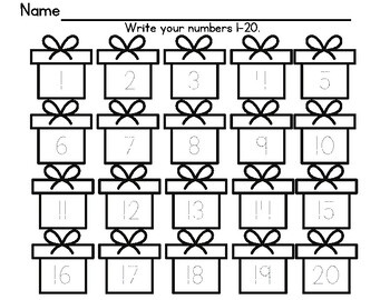 Preview of Differentiated December Number Writing by 1's, 2's and 5's