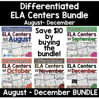 Differentiated ELA Centers August-December 2nd Grade