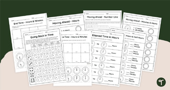Preview of Differentiated Elapsed Time Worksheets for Beginners
