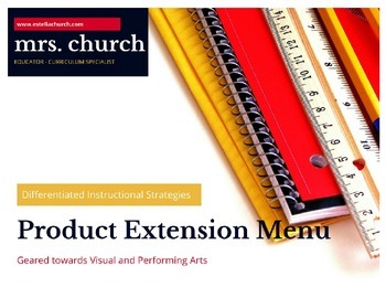 Preview of Differentiated Extension Menu for Visual & Performing Arts