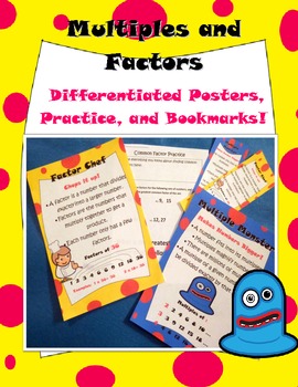 Preview of Differentiated Factors and Multiples Resources: posters, bookmarks, practice!