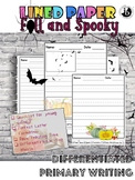 Differentiated Fall Writing Paper Bundle - Spooky Designs 
