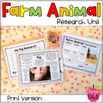 Preview of Differentiated Farm Animal Research Unit for Kindergarten or First Grade