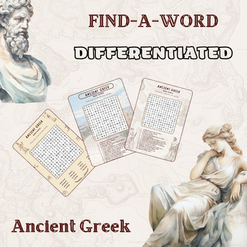 Preview of FREE Differentiated Find A Word for Ancient Greece