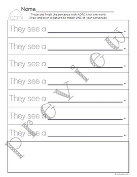 Differentiated Finish the Sentence Writing Activities for Beginning Writers