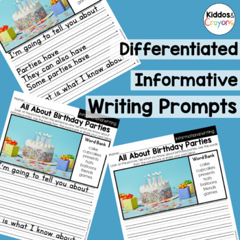 Preview of Differentiated First Grade Informational Writing Prompts