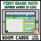 Differentiated First Grade Math Boom Cards - Number Words 0-100
