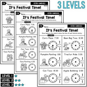 differentiated first grade telling time worksheets by bite size teaching
