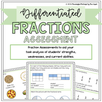 Preview of Differentiated Fraction Assessments: Pre/Post Tests and Scoring/Grouping Guides!