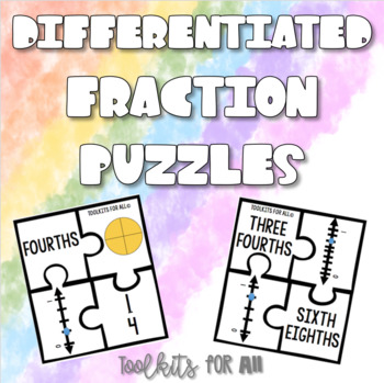 Preview of Differentiated Fraction Puzzles: Math Center