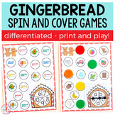 Differentiated Gingerbread Spin and Cover Math and Literac