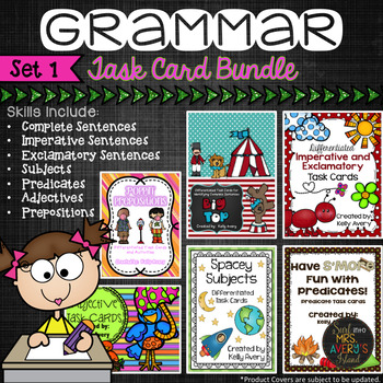 Preview of Grammar Task Card Bundle Set 1