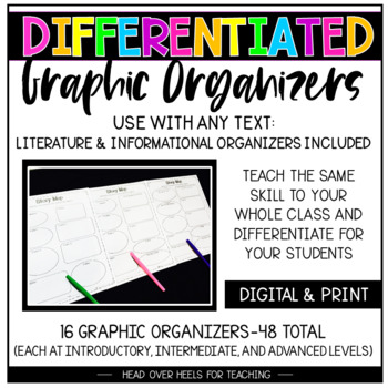 Preview of Differentiated Graphic Organizers for Grades 3-6 | Distance Learning