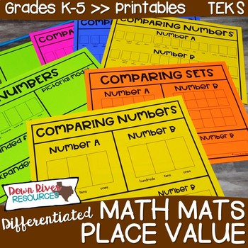 Preview of Differentiated Guided Math Mats: Place Value