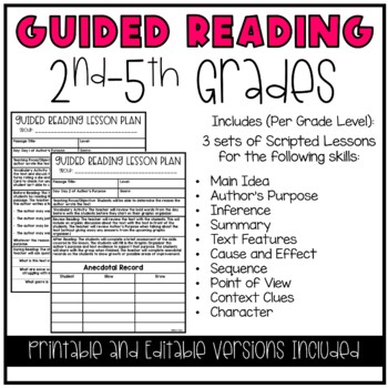 Differentiated Guided Reading Lesson Plans for 2nd-5th grades. | TpT