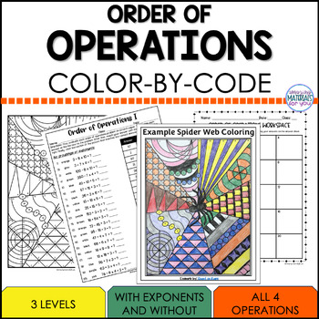 Preview of Differentiated Halloween Order of Operations Color By Code Differentiated