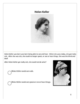 Preview of Differentiated Helen Keller Story