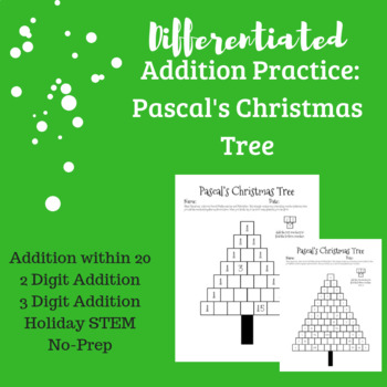 Preview of Differentiated Holiday Addition: Pascal's Christmas Tree