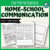 Differentiated Home-School Communication Worksheets for Sp