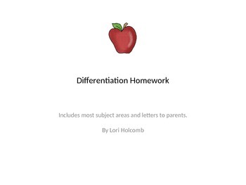 Preview of Differentiated Homework