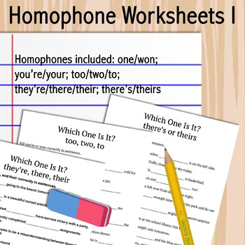 Preview of Differentiated Homophone Practice w/ Worksheets, Crossword Puzzles | Grades 4-6