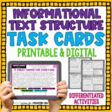 Informational Text Structures Task Cards | Text Structure 