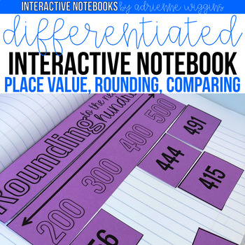 Preview of Differentiated Interactive Math Notebook: Place Value, Rounding, Comparing