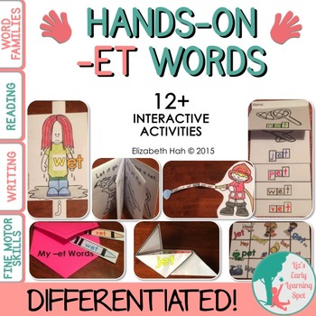Preview of Differentiated Interactive Word Families: Hands-On -ET Activities