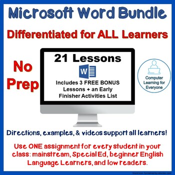 Preview of Differentiated Intro to Microsoft Word Bundle