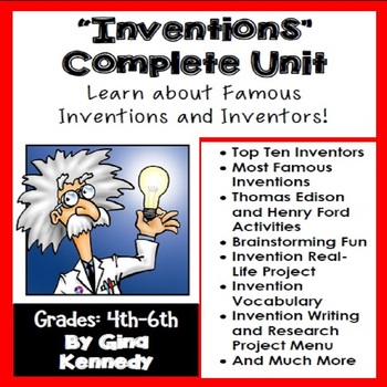 Preview of Inventions Unit & Enrichment Projects, Thomas Edison, Henry Ford