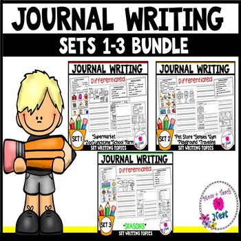 Kindergarten Journal Writing Prompts Differentiated- BUNDLE 1 | TpT