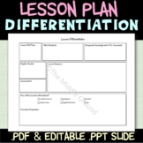 Differentiated Lesson Plan Template - .PDF and Editable PPT