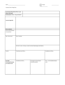 Preview of Differentiated Lesson Plan Template (perfect for Co-teaching)