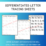 Differentiated Letter Tracing Sheets