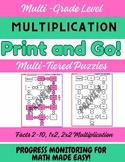 Differentiated Leveled Multiplication Puzzle Math Computat